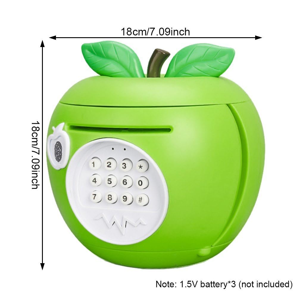 Amazon.co.jp: かわいい リンゴの形 貯金箱 電子貯金箱